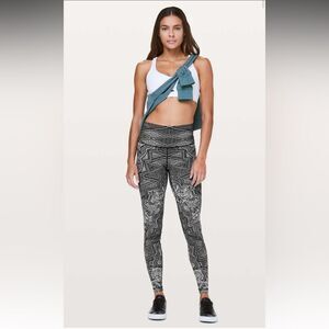 Lululemon Wunder Under Hi-Rise Tight 28” Ice Grey Black Size 8